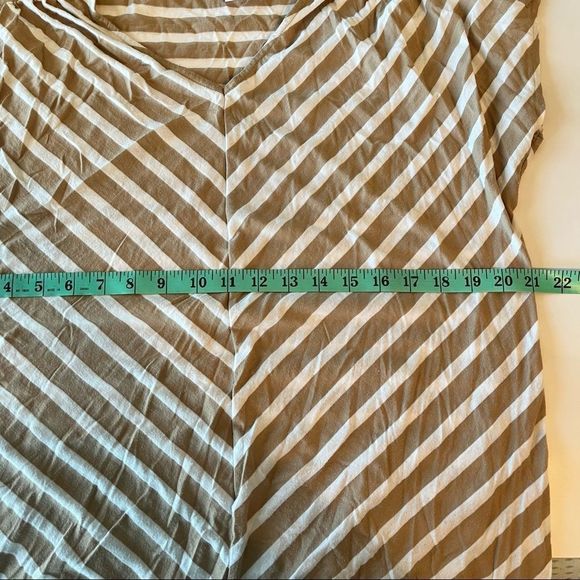 Motherhood Maternity Size L‎ Chevron Stripe Blouse V-Neck Sheer Sleeve Shirt Top - Picture 8 of 9